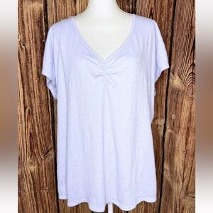 Ava & Viv Knit Cap Sleeve Lavender Blouse